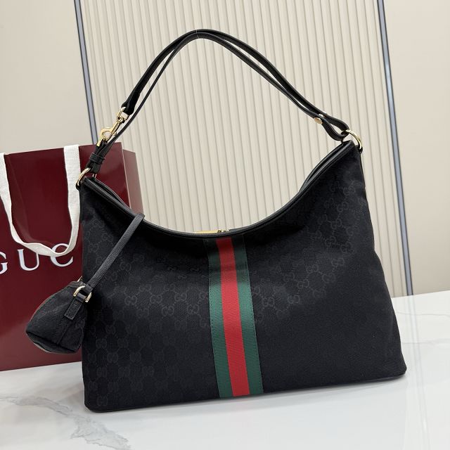 GG original canvas large shoulder bag A008NS black