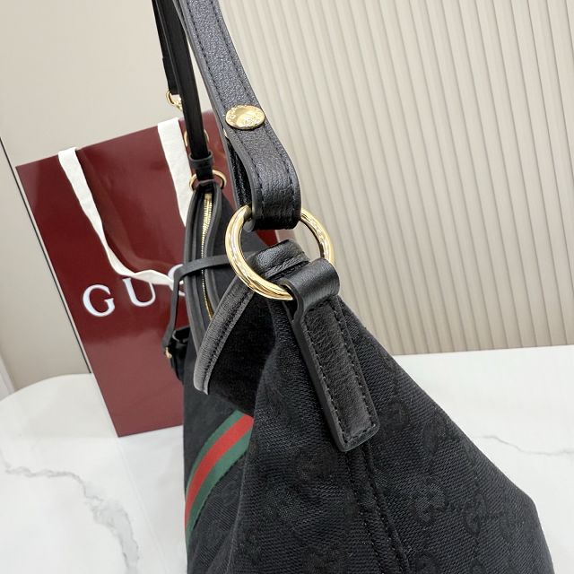 GG original canvas large shoulder bag A008NS black