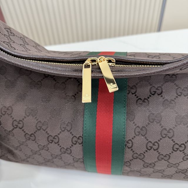 GG original canvas large shoulder bag A008NS dark coffee