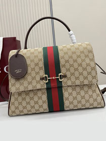 GG original canvas paparazzo large top handle bag 875019 sand&brown