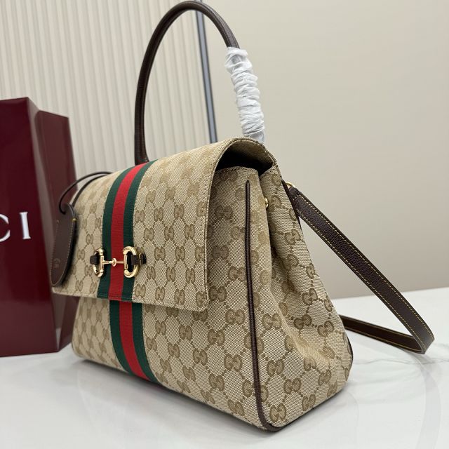 GG original canvas paparazzo medium top handle bag 875018 brown