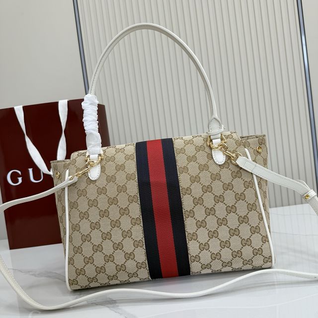 GG original canvas paparazzo medium top handle bag 875018 white