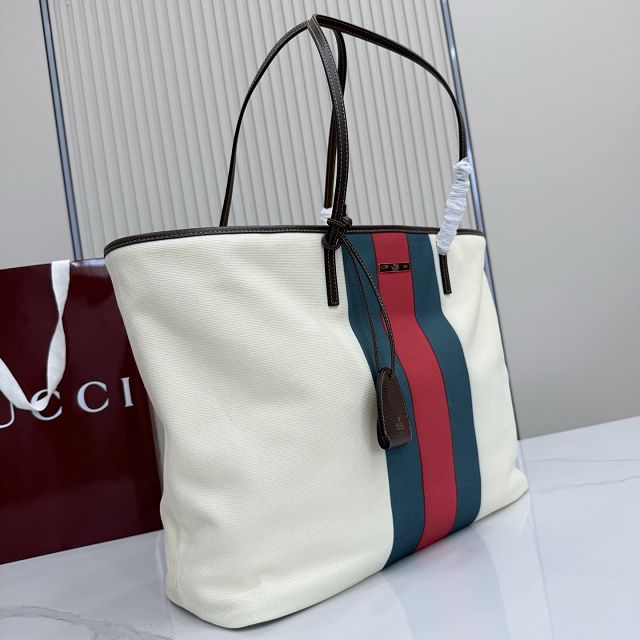 GG original canvas tribeca large tote bag A0034D white