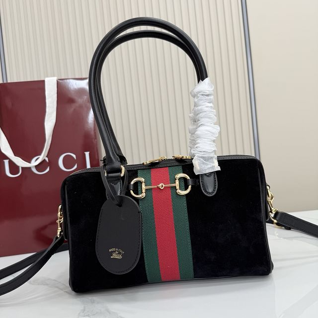 GG original suede borsetto medium boston bag 866732 black