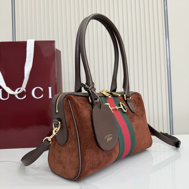 GG original suede borsetto medium boston bag 866732 brown