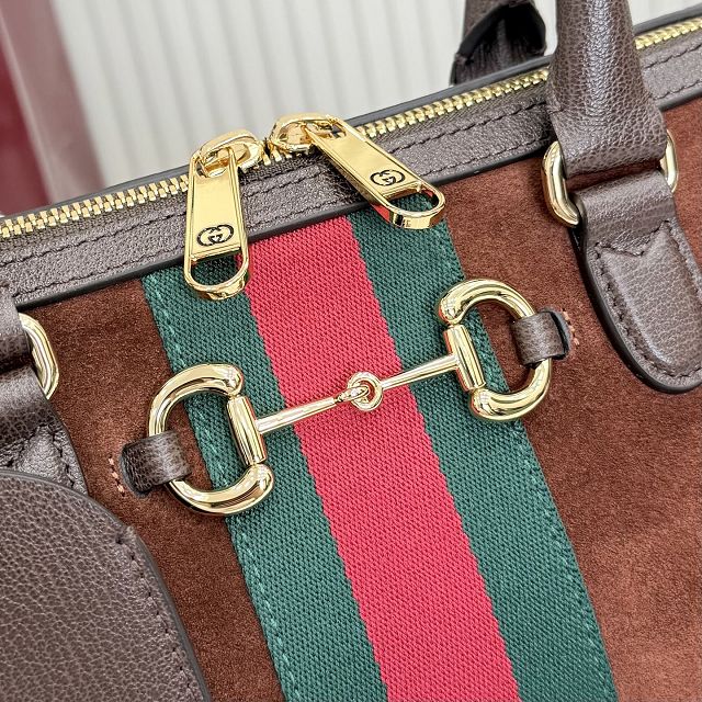 GG original suede borsetto medium boston bag 866732 brown