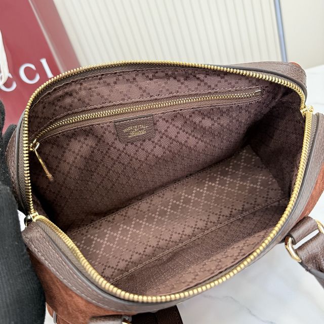 GG original suede borsetto medium boston bag 866732 brown