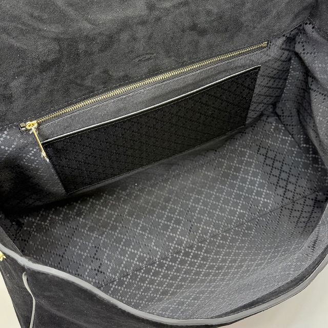 GG original suede paparazzo large top handle bag 875019 black