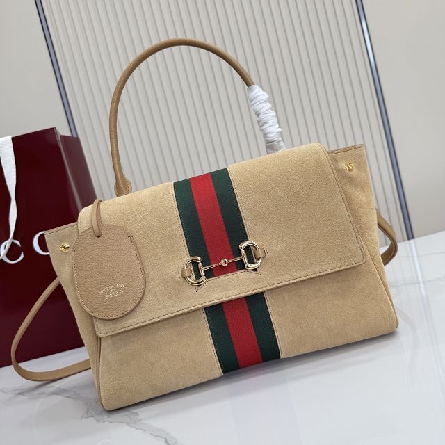 GG original suede paparazzo medium top handle bag 875018 sand