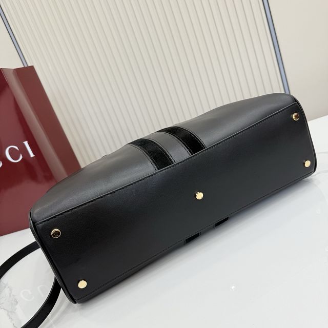 GG original calfskin borsetto large boston bag 866734 black
