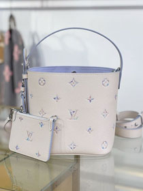 Louis vuitton original calfskin all in BB handbag M29835 white&purple
