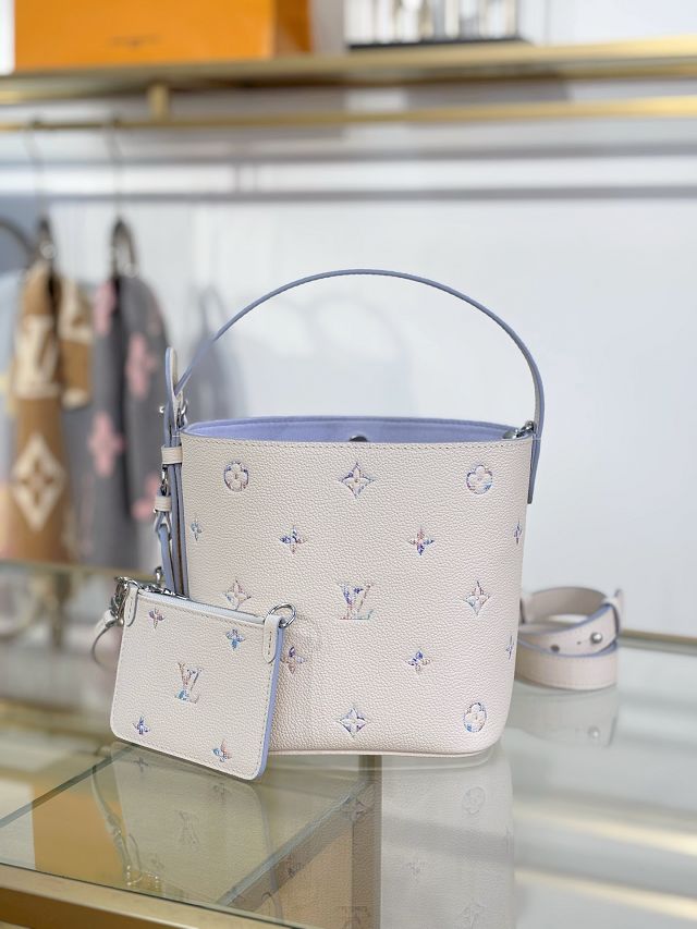 Louis vuitton original calfskin all in BB handbag M29835 white&purple