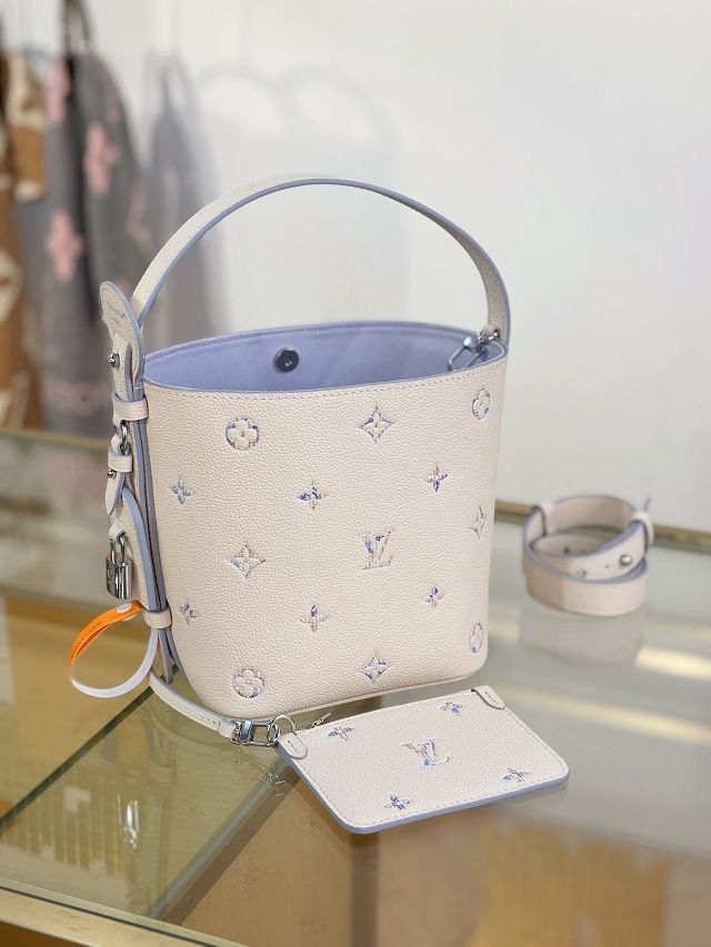 Louis vuitton original calfskin all in BB handbag M29835 white&purple