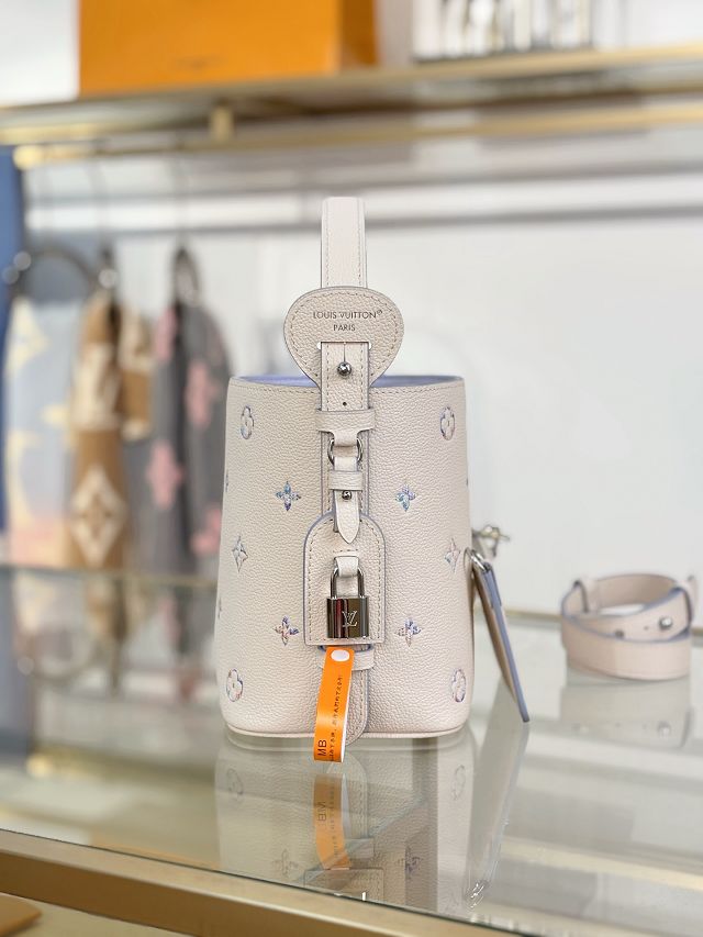Louis vuitton original calfskin all in BB handbag M29835 white&purple