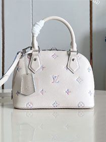 Louis vuitton original calfskin alma BB handbag M2A086 white&purple