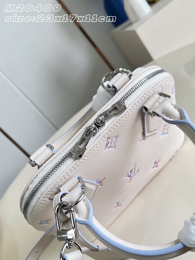 Louis vuitton original calfskin alma BB handbag M2A086 white&purple