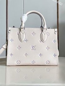 Louis vuitton original calfskin onthego PM M29976 white&purple