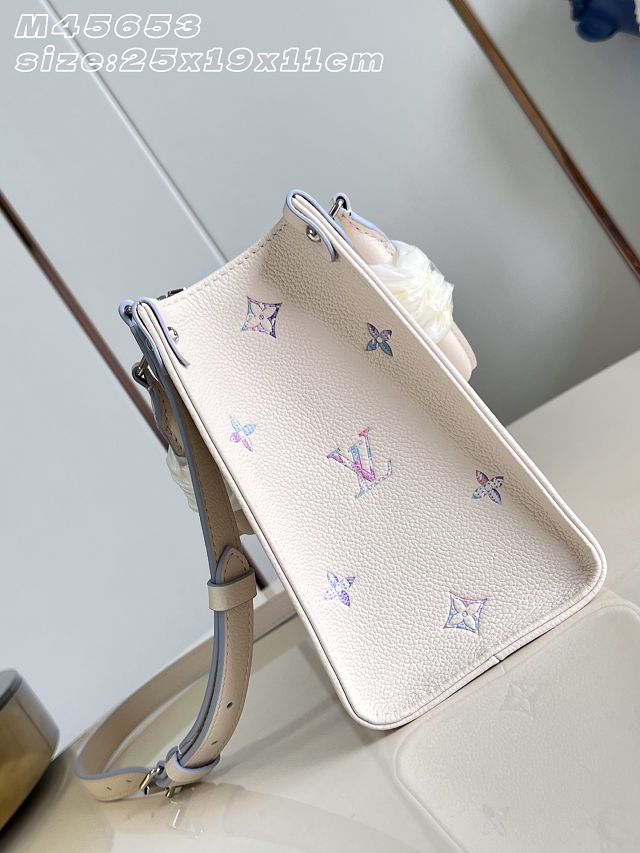 Louis vuitton original calfskin onthego PM M29976 white&purple