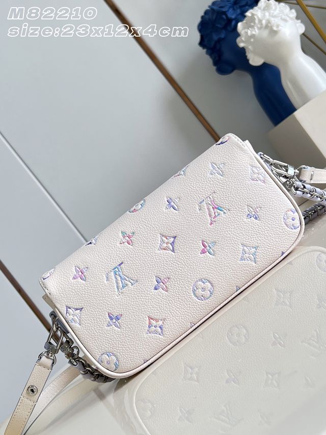 Louis vuitton original calfskin wallet on chain Ivy M29770 white&purple