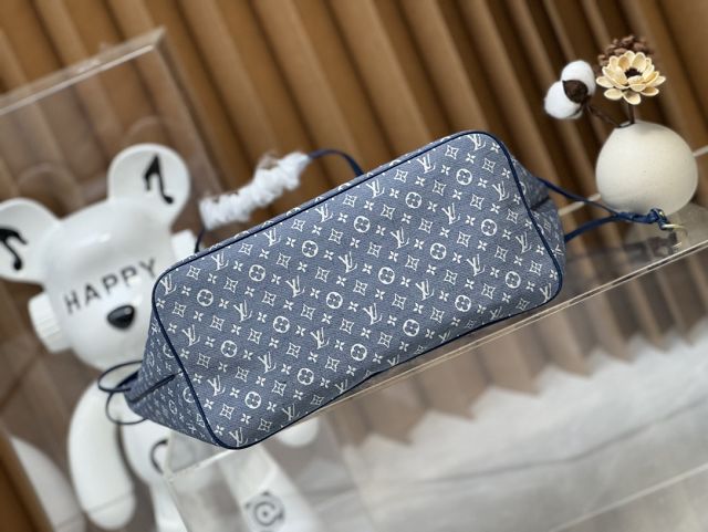 Louis vuitton original monogram denim neverfull mm M40995 blue