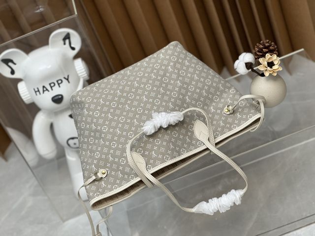 Louis vuitton original monogram denim neverfull mm M40995 white