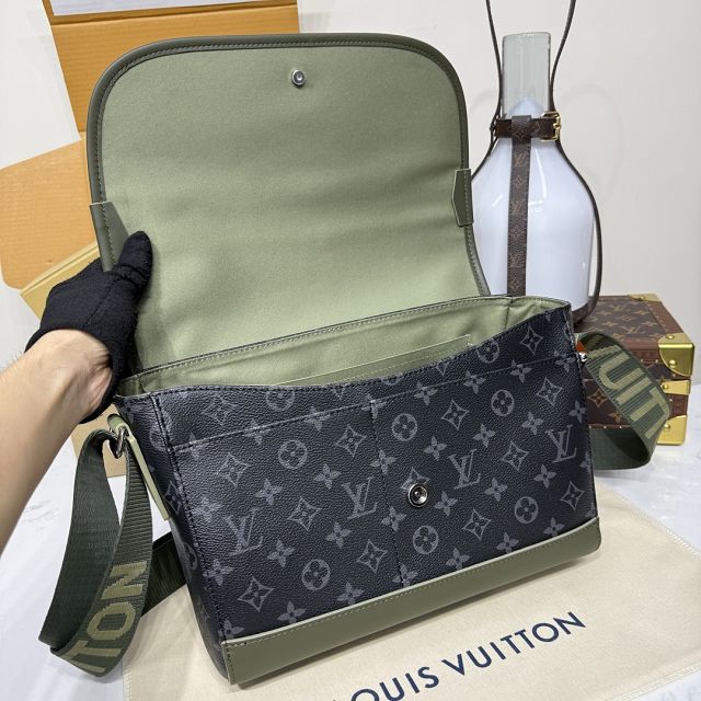 Louis vuitton original monogram eclipse courrier messenger bag M28629 green