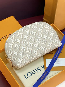 Louis vuitton original monogram embleme pochette cosmetique PM M2A320 peuplier beige