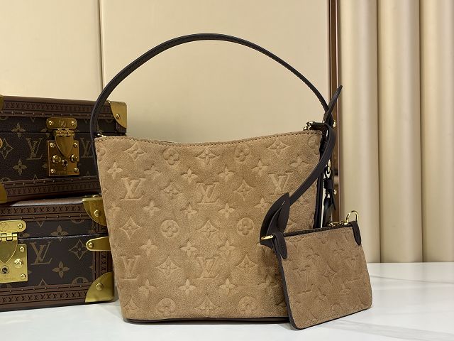 Louis vuitton original suede all in BB handbag M29834 brown