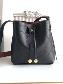 CC calfskin mini bucket bag AS6537 black