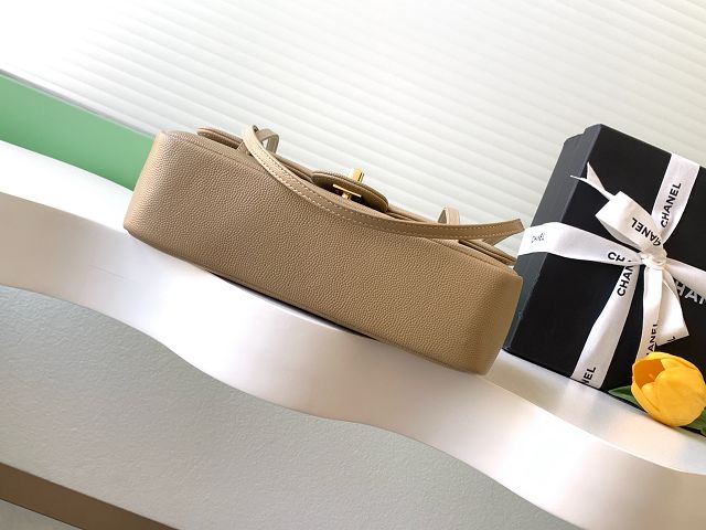 CC grained calfskin small flap bag AS6130 apricot