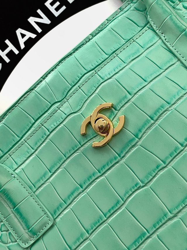 CC original crocodile calfskin medium tote bag AS6239 green