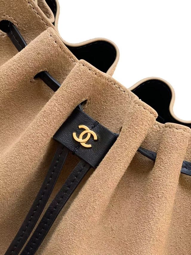 CC suede calfskin small hobo bag AS6617 beige