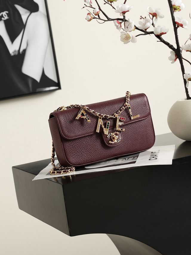 CC calfskin small flap bag AS6340