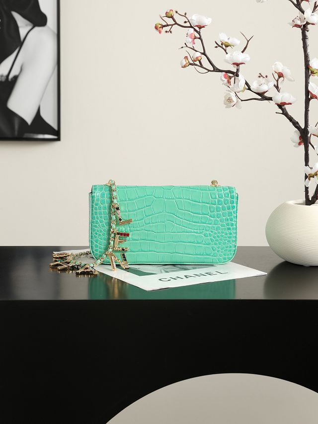 CC crocodile calfskin small flap bag AS6340