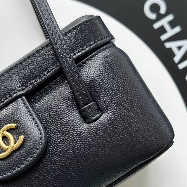CC grained calfskin small vanity AP5067 dark blue