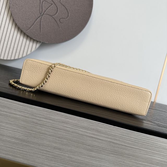 CC grained calfskin top handle flap bag AS6473 beige