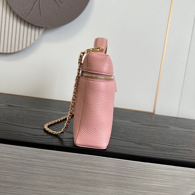 CC grained calfskin top handle flap bag AS6473 pink
