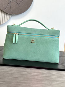 CC suede calfskin top handle flap bag AS6473 mint green