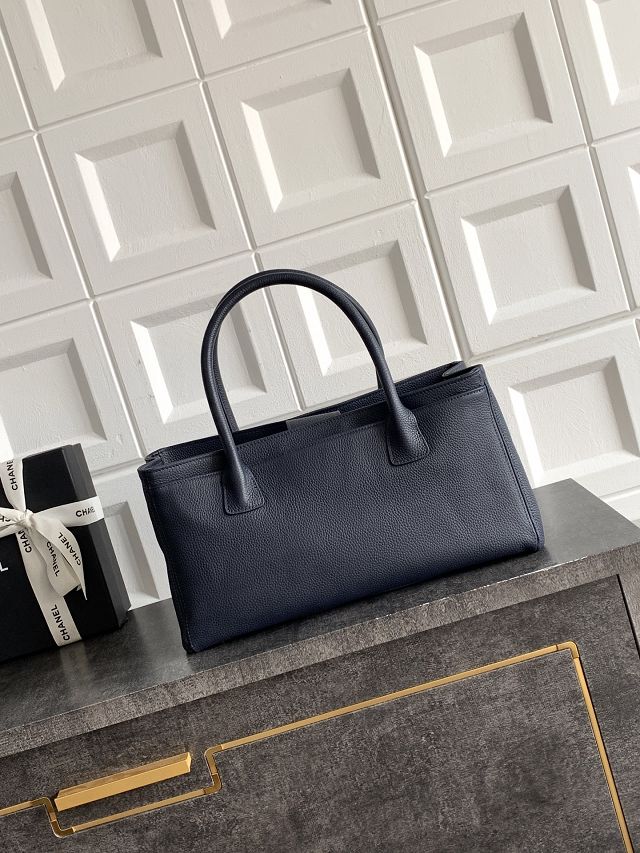 CC grained calfskin small tote bag AS2156 dark blue