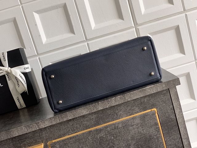 CC grained calfskin small tote bag AS2156 dark blue