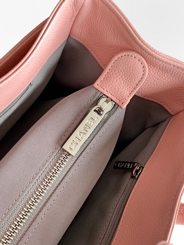CC grained calfskin small tote bag AS2156 pink 