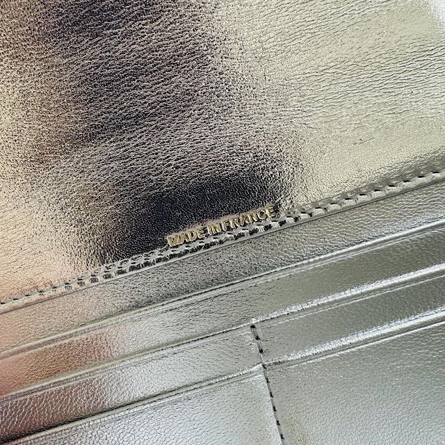 CC lambskin clutch with chain AP5280 silver