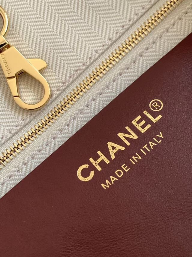 CC calfskin mini shopping bag AS6199 wine 