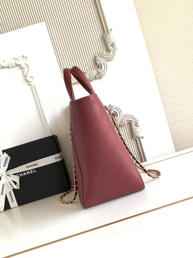 CC calfskin small shopping bag AS6200 wine 