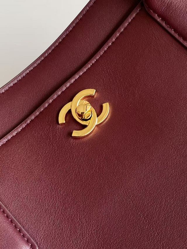 CC calfskin small tote bag AS6243 bordeaux
