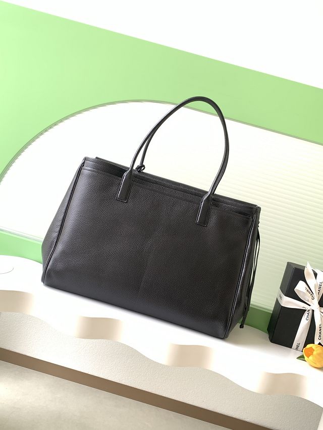 CC grained calfskin large shopping bag AS6289 black