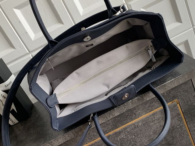 CC grained calfskin medium tote bag AS2157 dark blue