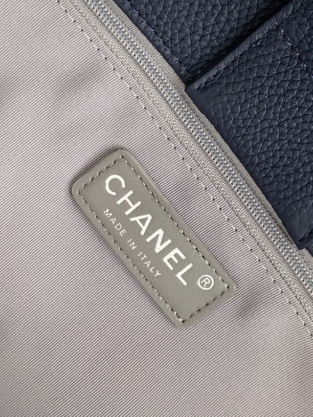 CC grained calfskin medium tote bag AS2157 dark blue