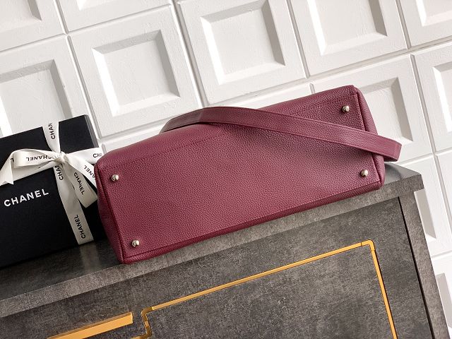 CC grained calfskin medium tote bag AS2157 wine