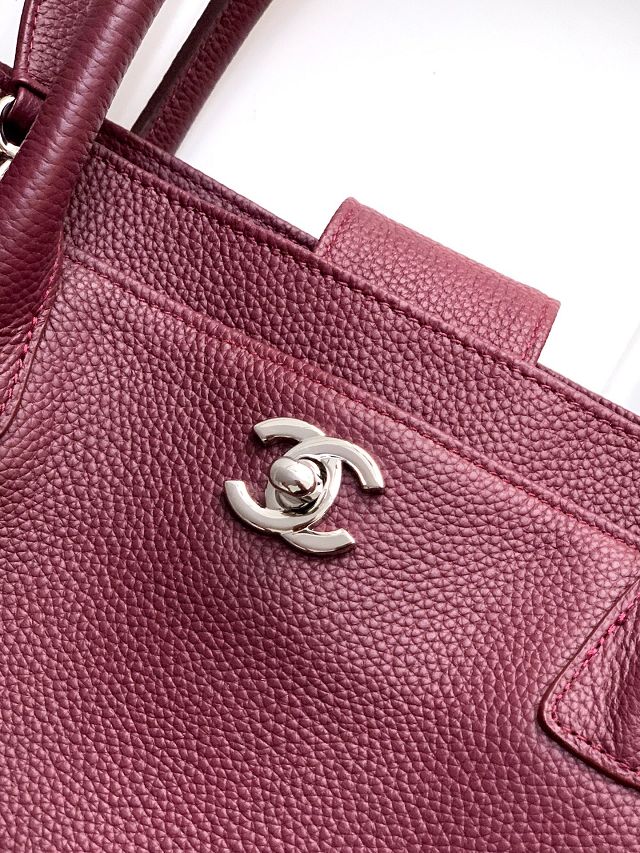 CC grained calfskin medium tote bag AS2157 wine
